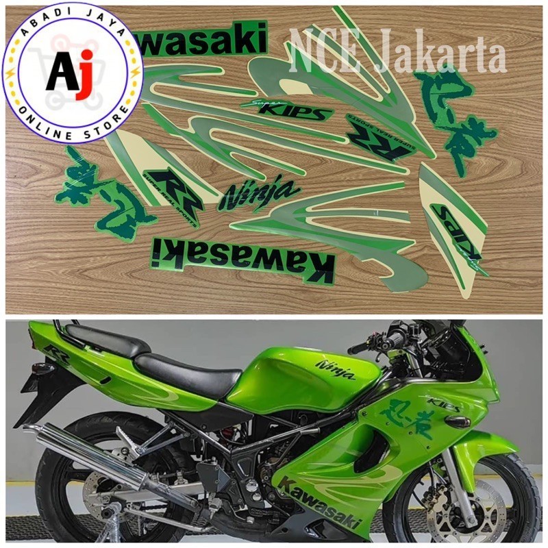 Striping stiker decal lis motor NINJA RR OLD 2011 HIJAU METALIK