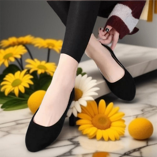 Sepatu Balet Wanita Perempuan Hitam polos / Sepatu FlatShoes Wanita Kerja Kasual