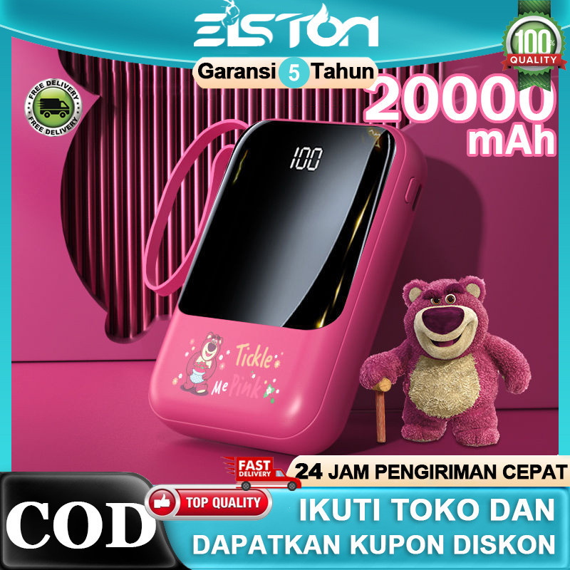 PRODUK TERBARU # Elston Powerbank Kartun mini robot 20000mAh AiCharge Slim Digital Power Bank origin