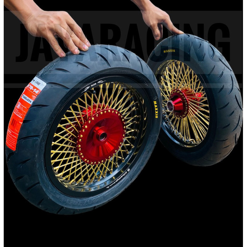 VELG SET CUSTOM RING 14 LEBAR 215 250 300 350 NMAX AEROX PCX ADV LEXI VARIO 160 BAN MAXXIS TUBBLES