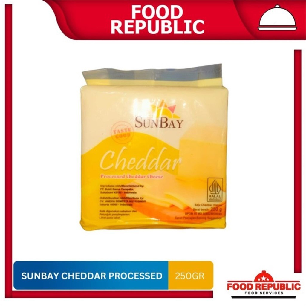 

Sunbay Cheddar Cheese 250gr Keju cedar Cheese Processed Cheddar Halal