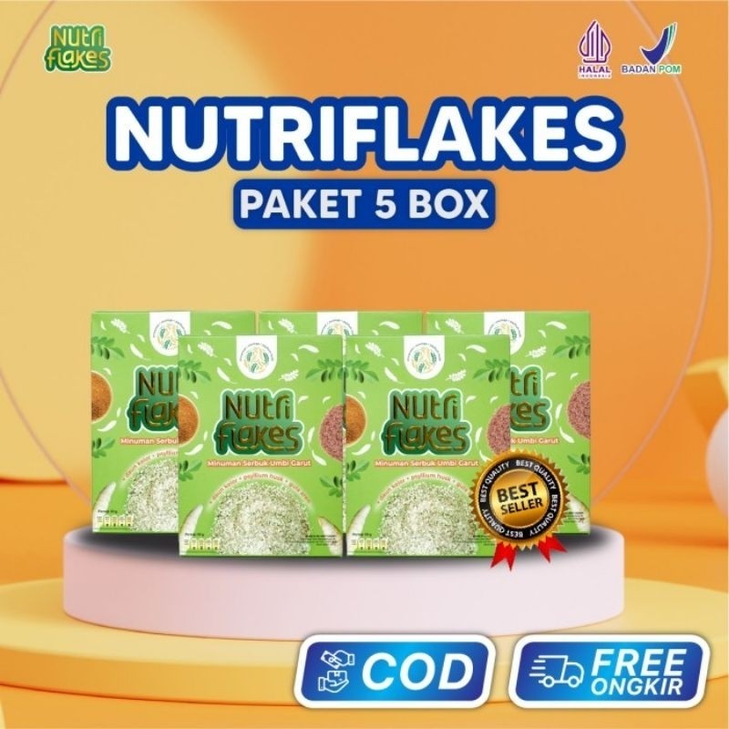 

Nutriflakes 5 Box - Original Minuman Umbi Garut Untuk Diet Diabetes Maag Akut Perbaiki Sistem Pencernaan & Terapi Asam Lambung Magh Kontrol Kolesterol
