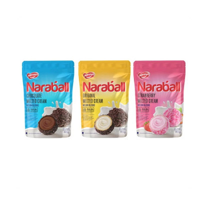 

[100gr] S122 | NARAYA NARABALL 80 GRAM | ORIGINAL MELTED CREAM | STRAWBERRY | CHOCOLATE WAFER BALL POUCH 80 GRAM