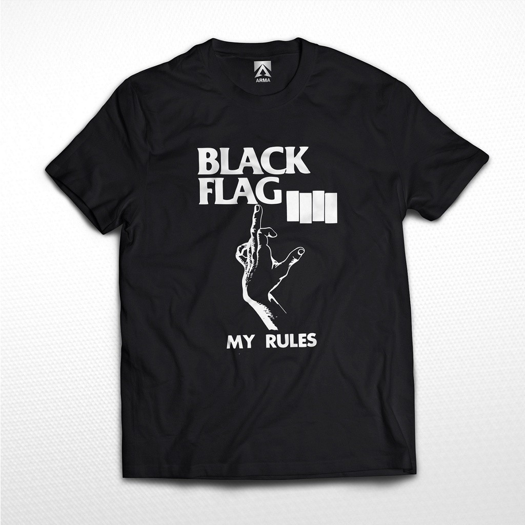 FestKaos KAOS BAND BLACK FLAG My Rules / tshirt musik rock baju distro punk unisex KAOS BAND VINTAGE