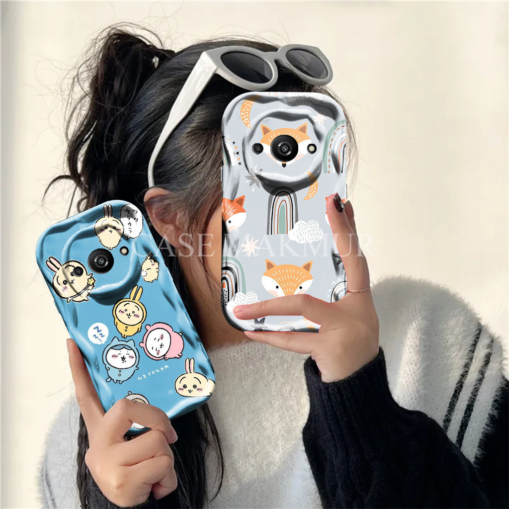 Shockproof Untuk Xiaomi Redmi A3 2024 Case Custom Bumper Pelindung Hp Cassing Gelombang Bermotif