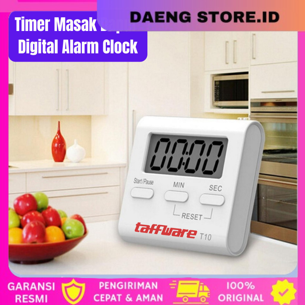 Timer Masak Dapur Countdown Timer masakan  Digital Alarm Clock Taffware Digital Kitchen Timer Cookin