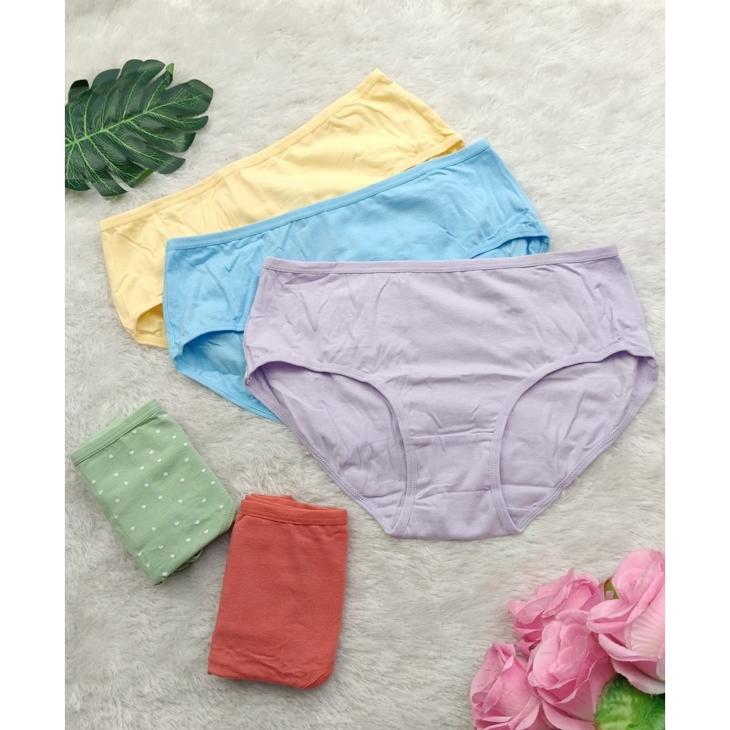 PAKET 5PCS - Celana Dalam Wanita YOUNG HEARTS 710 - Hipster - Bahan Katun