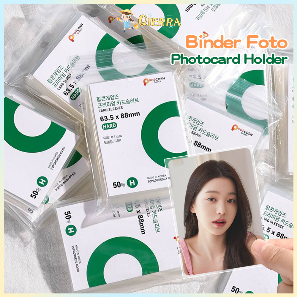Qierra 56 X 87MM Popcorn Korea KPOP Inner Sleeve Popcorn Photocard Hard Type Lucu