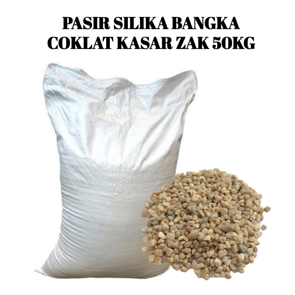 Pasir Silika Bangka Coklat Kasar 1 Zak 50 kg Cokelat Aquarium Tanaman