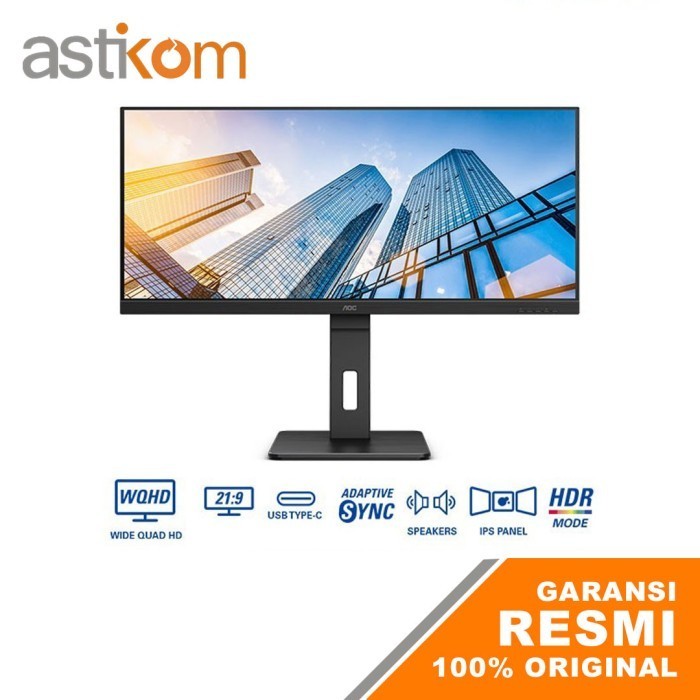 LED Monitor 34" AOC U34P2C IPS WQHD Ultrawide HDMI DP USB-C