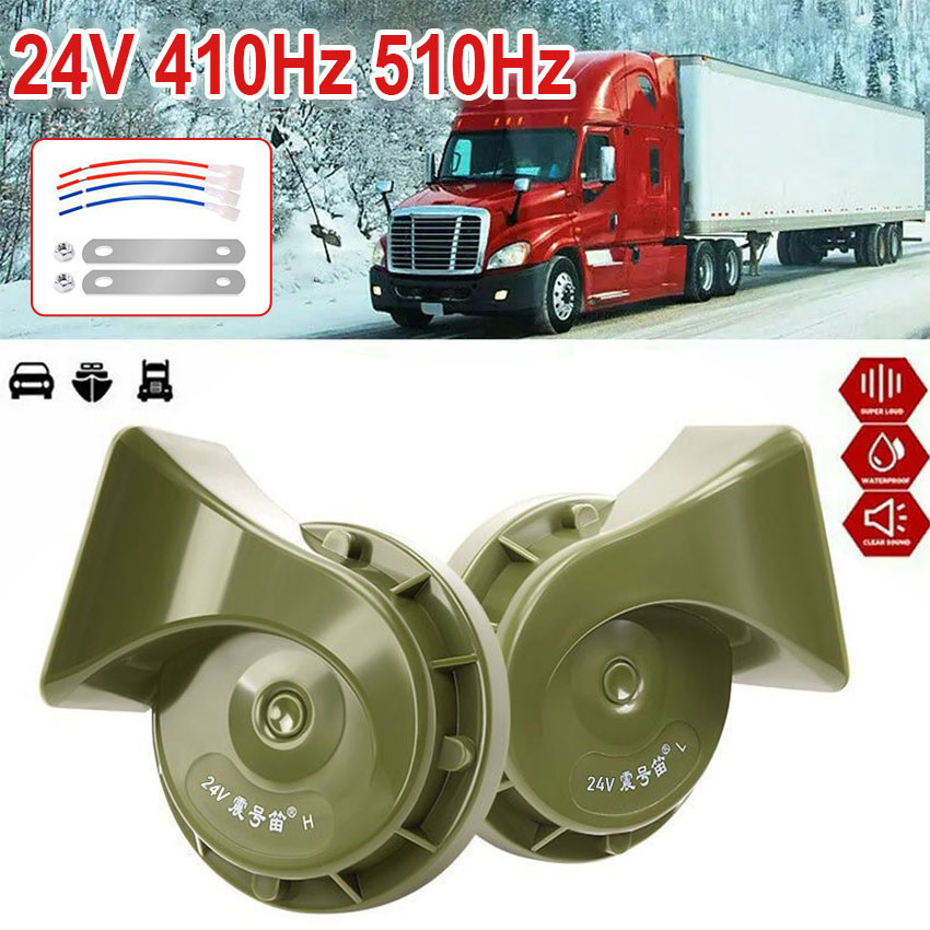 Jayy 2Pcs Klakson Keong Mobil 24 Volt Untuk Truck Waterpoof Tahan Air