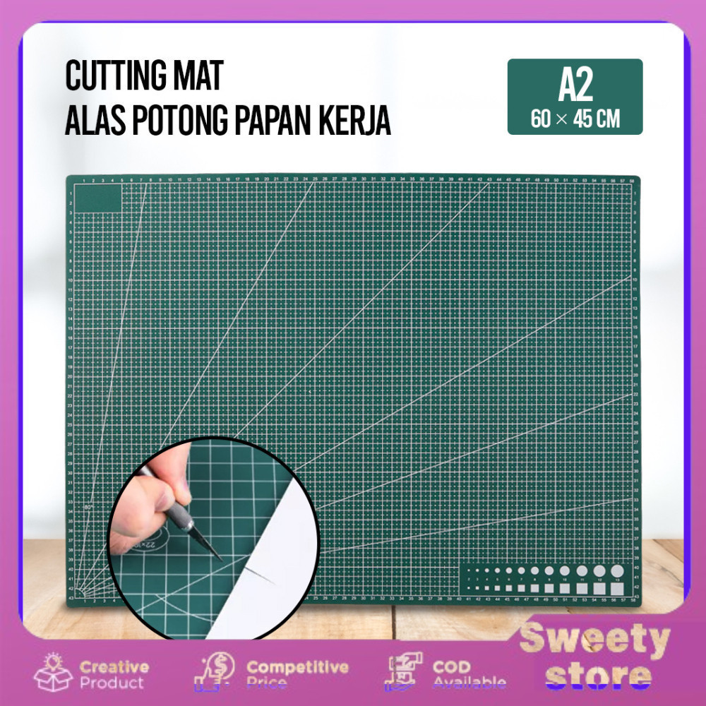 Sweety Store Indonesia-Cutting Mat Ukuran Besar  A2 60 x 45 cm Alas Potong  Working Pad Cutting Mat 