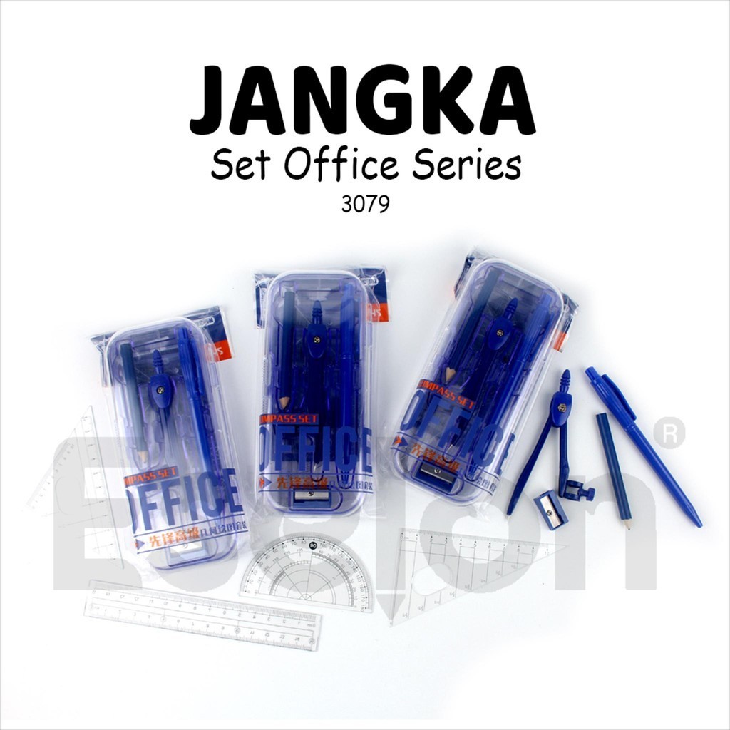

Jangka + penggaris +pulpen 3079 / 1set Jangka isi 8 pcs