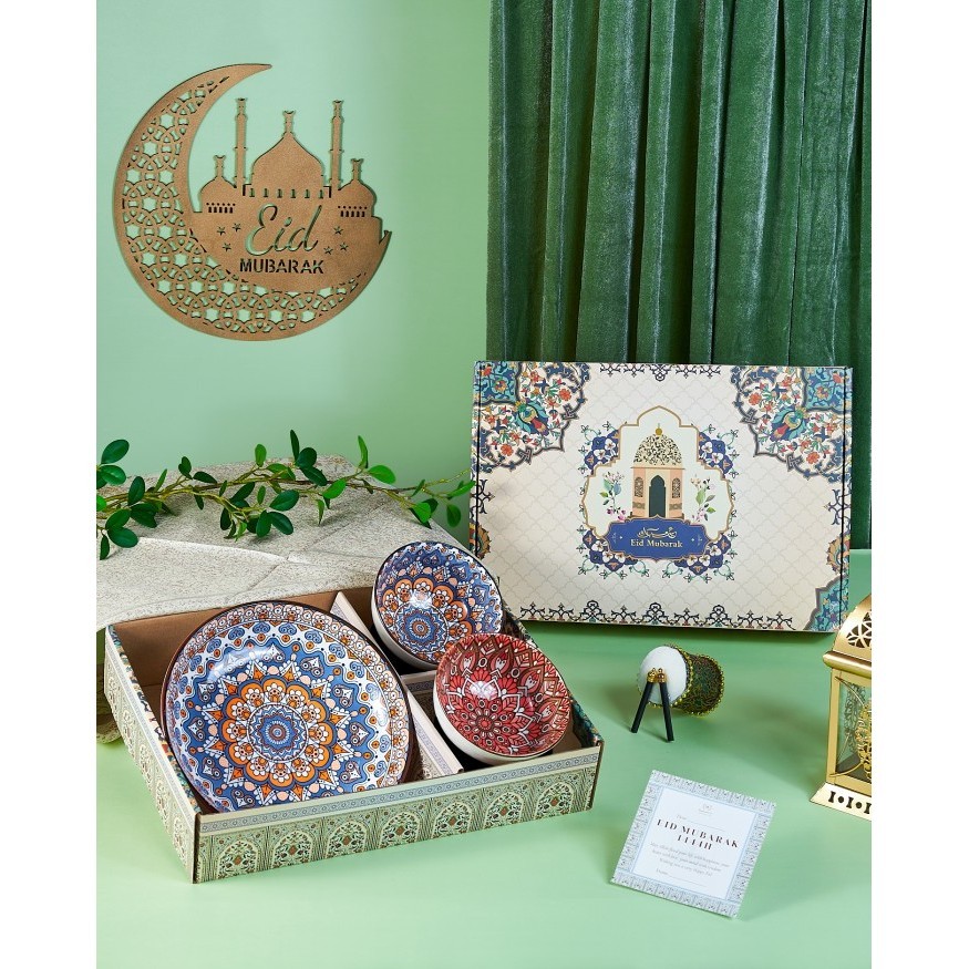 

✨LARIS✨ -Ramadhan Gift Box Moroccan Bowl & Plate Ceramic Hamper - Set A