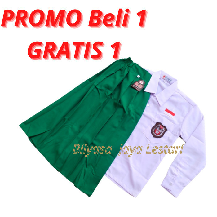 

⭐KUALITAS TERBAIK⭐ Baju Sekolah Setelan Seragam SD MI Merah Putih Hijau Perempuan Panjang Putih+Hijau, KLs 1 Murah