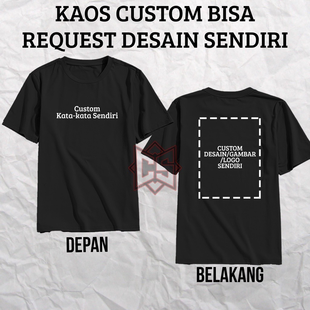 DarjoCloth -  BAJU KAOS SABLON SATUAN CUSTOM DEPAN BELAKANG BISA REQUEST FOTO GAMBAR LOGO NAMA TULIS