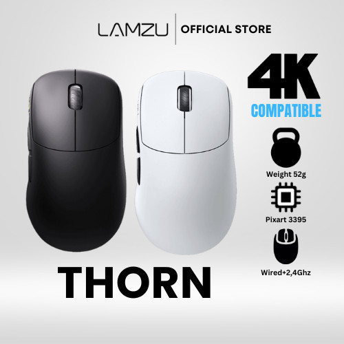 Lamzu Thorn Superlight Wireless Gaming Mouse Ergonomic 4k Compatible (4k Dongle not include)