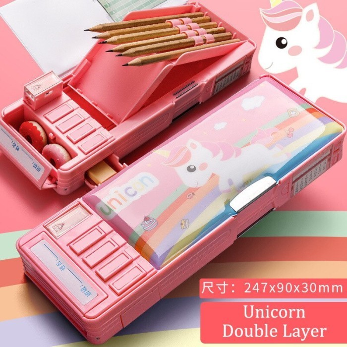 

Promo Terbaru Kotak Pensil Pola Kartun Lapisan Ganda Tunggal dengan Rautan Kapasitas - Ganda Unicorn
