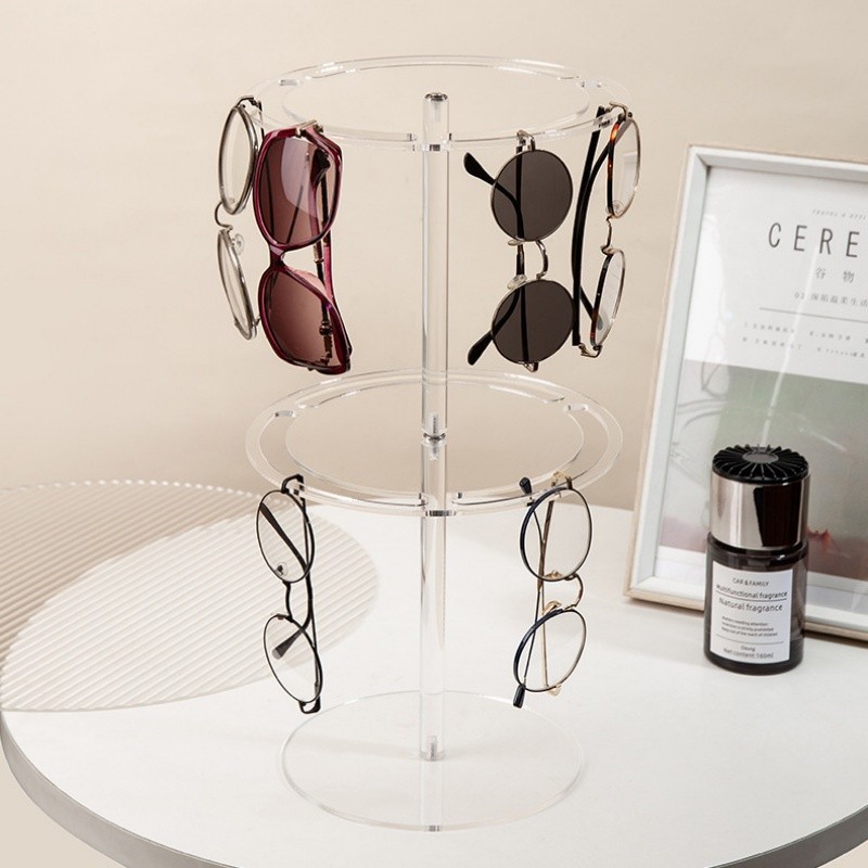 O-KAY Rak Pameran Kacamata Putar Akrilik Berkelas Tinggi Pilihan Berkelompok Putar Kacamata Matahari