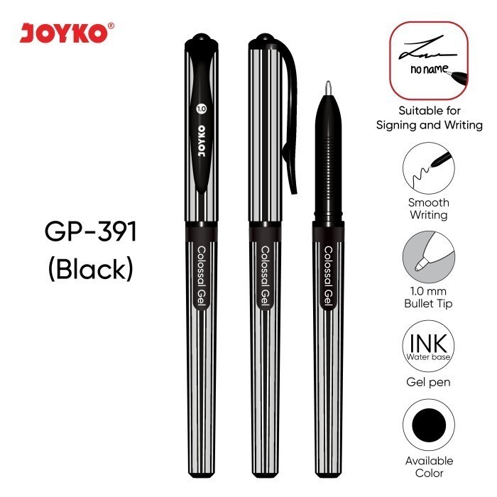 

GEL PEN JOYKO GP-391 COLOSSAL GEL | 1.0 mm | BOLPEN TANDA TANGAN | ECER