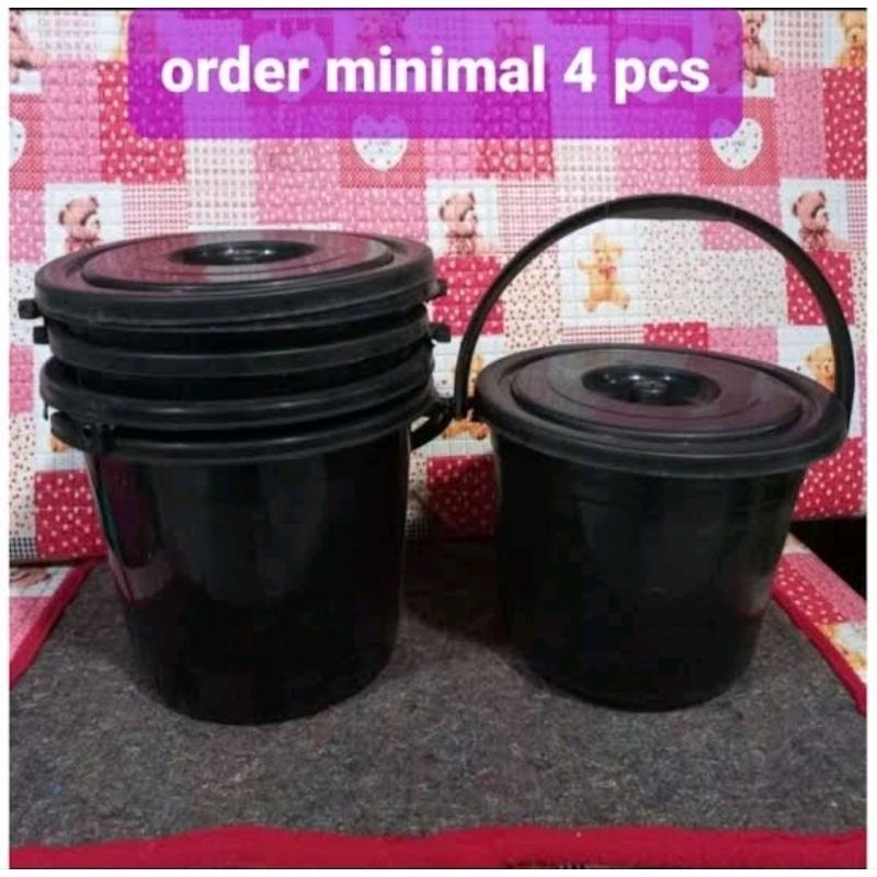 per 4 pcs ember timba hitam 3 galon + tutup 11 liter tasyukuran / air, slametan / syukuran / hajatan