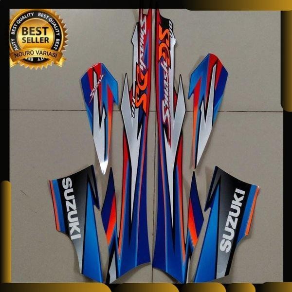 striping suzuki smash 110 ds 2003 2004 2005 hitam biru body standar berkualitas terbaik