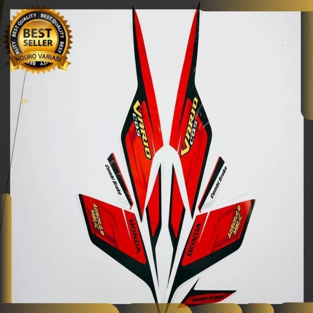 List striping honda vario cbs 110 karbu 2009 putih standar stiker motor