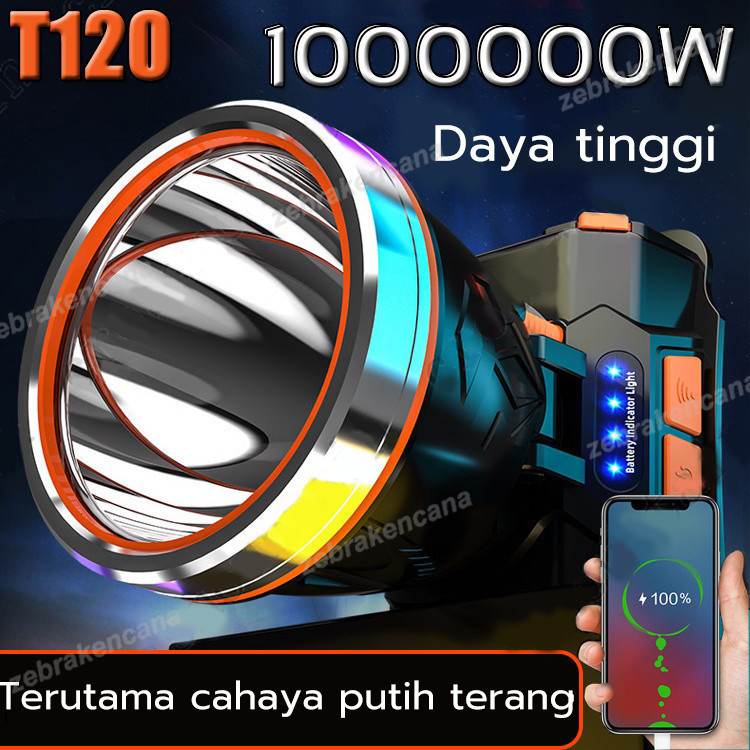 Senter Kepala Led T120 Super Terang Lampu /lampu depan tahan air sensor gerak/LED senter super teran