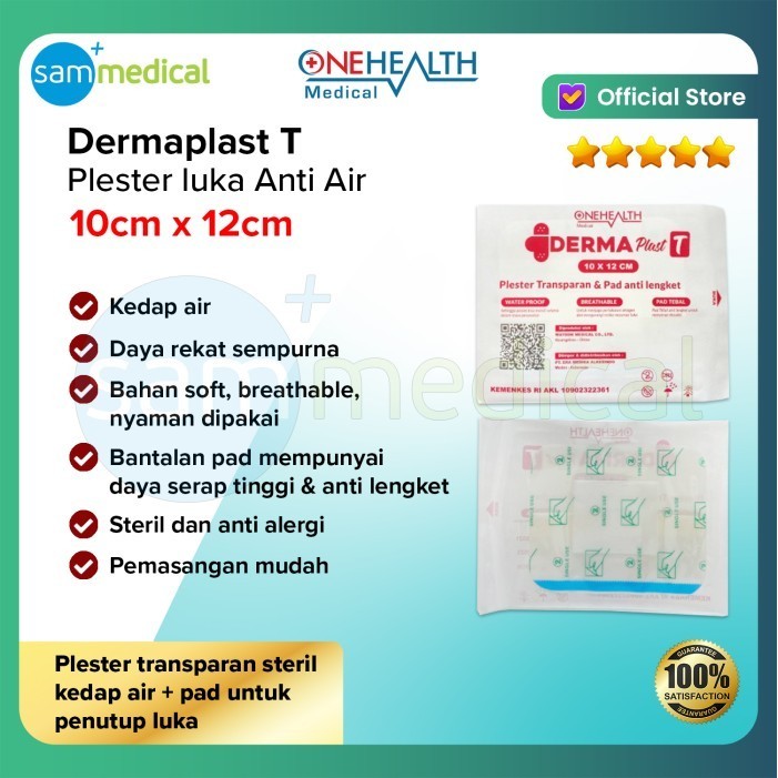 One Health Dermaplast T / Plester luka Anti Air / Plester Luka Transparan / Plester Penutup Luka Ant