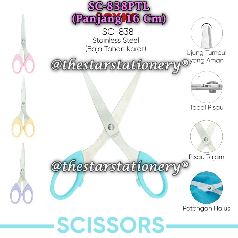 

(1 Biji) Gunting Joyko SC-838PTL Sedang / Gunting Scissors Joyko SC-838PTL / Joyko SC-838 PTL