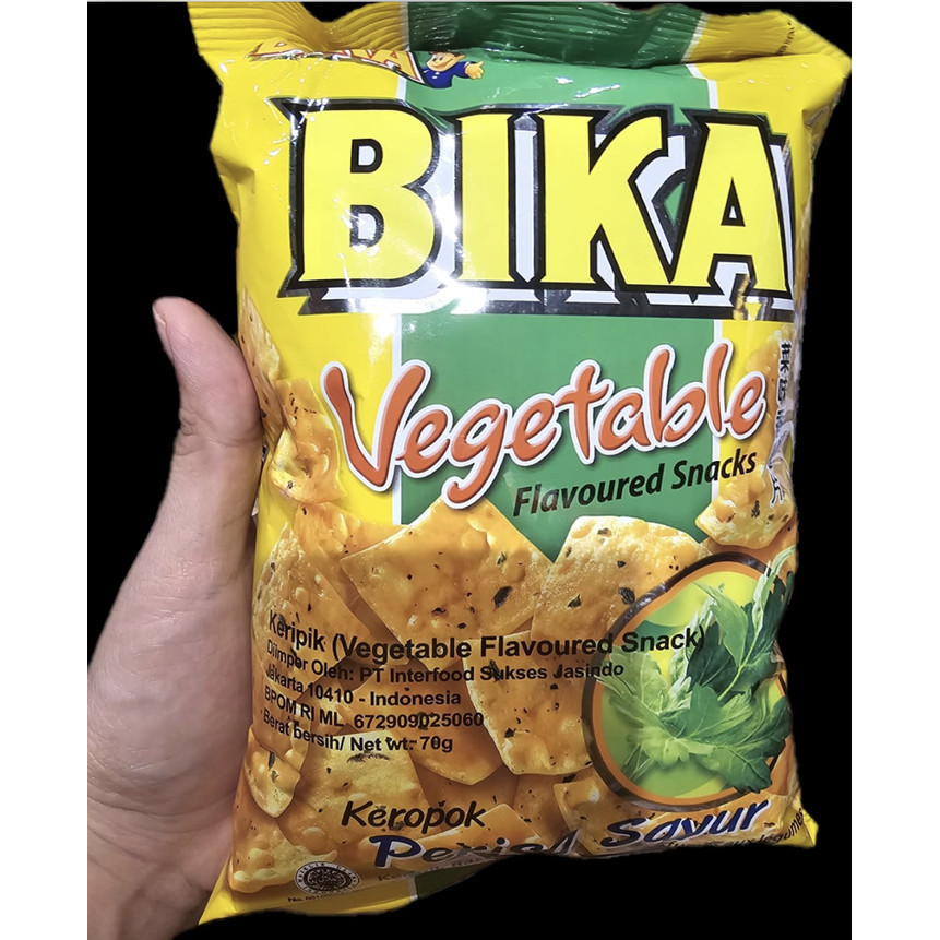 

BIKA SNACK VEGETABLE - Cemilan Sehat 70 Gram Made In Malaysia - Snack Impor