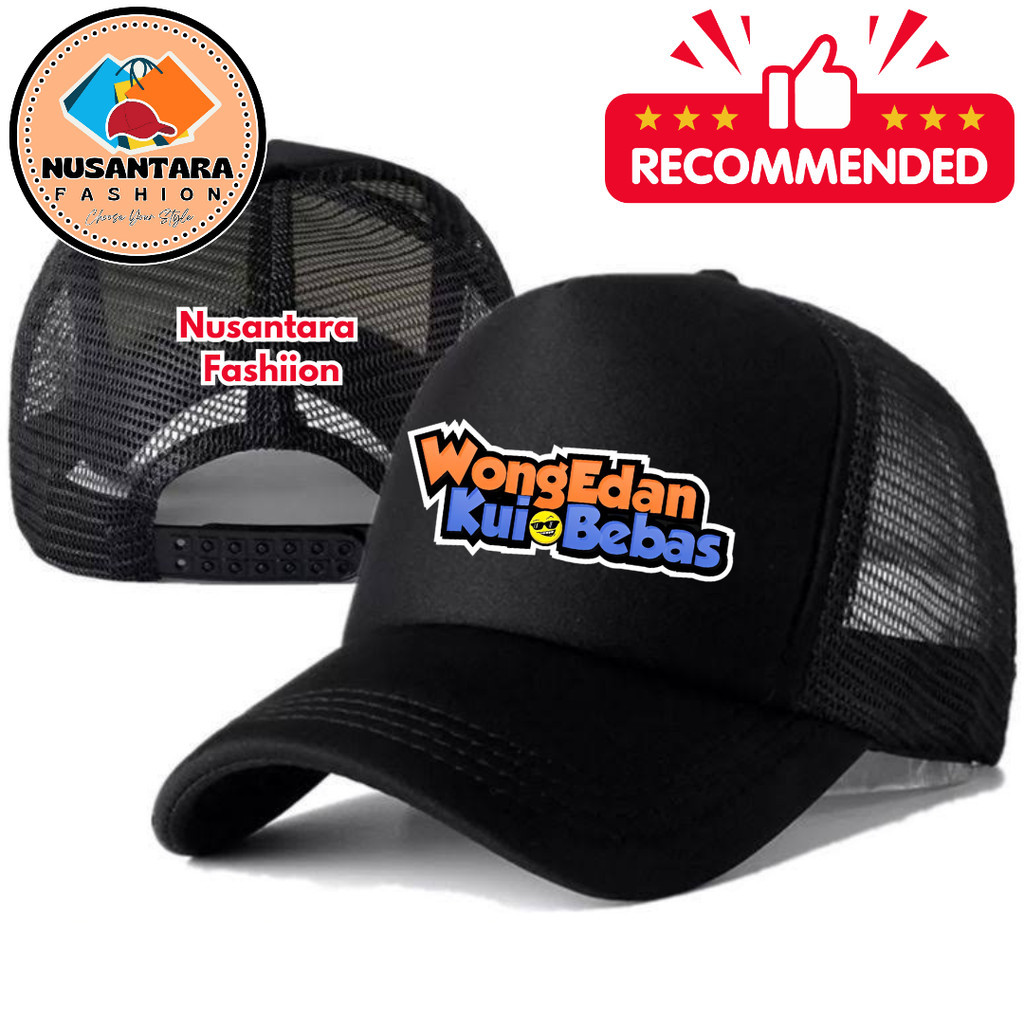Nusantara Fashiion Topi Trucker KATA-KATA WONG EDAN KUI BEBAS - Topi Distro KATA-KATA Logo - Topi KA