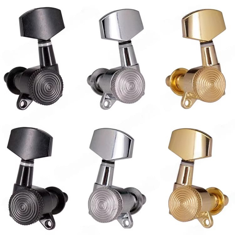 Gitar Listrik dengan Knob Putar Kunci Senar, Knob Senar Gitar Listrik Kayu Kunci Senar Belakang Poro