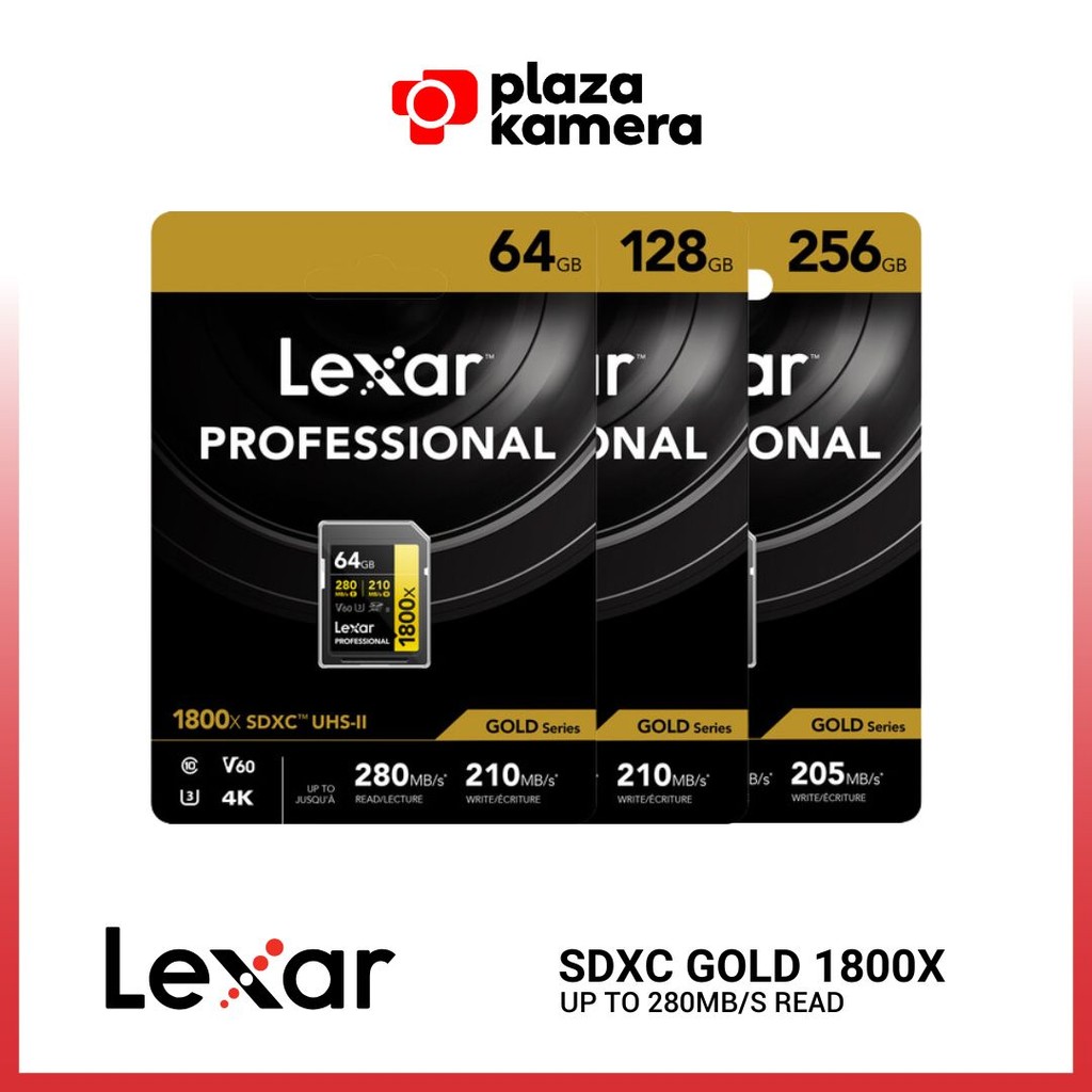 Kartu Memori Lexar SDXC Professional 1800X Gold Memory Card