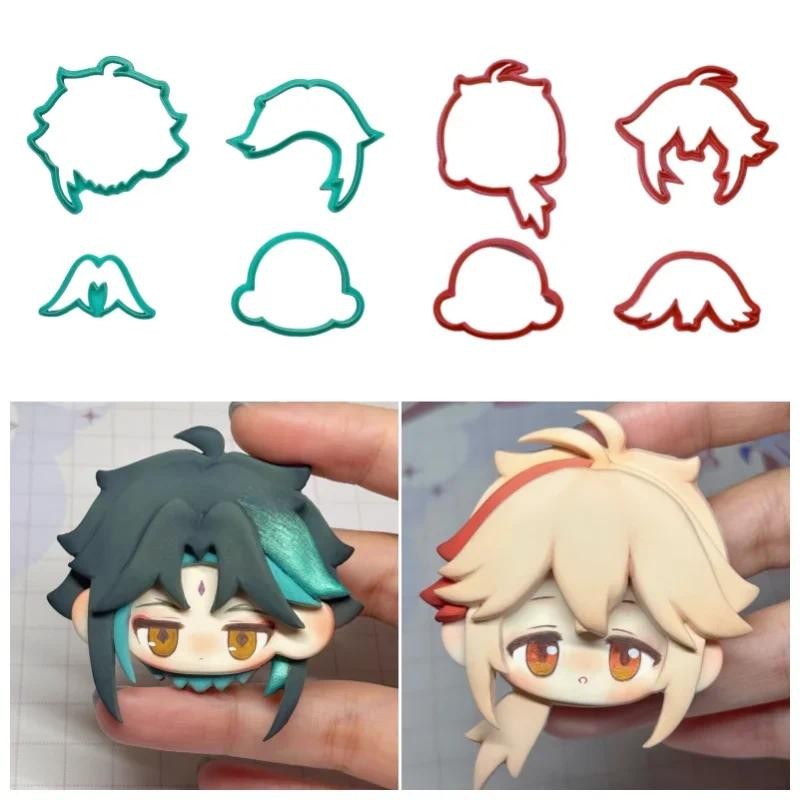 

Cartoon Doll Face Ultra Light Clay Cutter Stone Sculpture Clay Head Shape Cookie Shape Cutting Mold Polymer Clay Tool