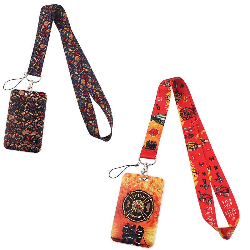 

LX611 Brave Firefighters Neck Strap Lanyards Keychain Holder ID Card Pass Hang Rope Lariat Lanyard Birthday Gifts