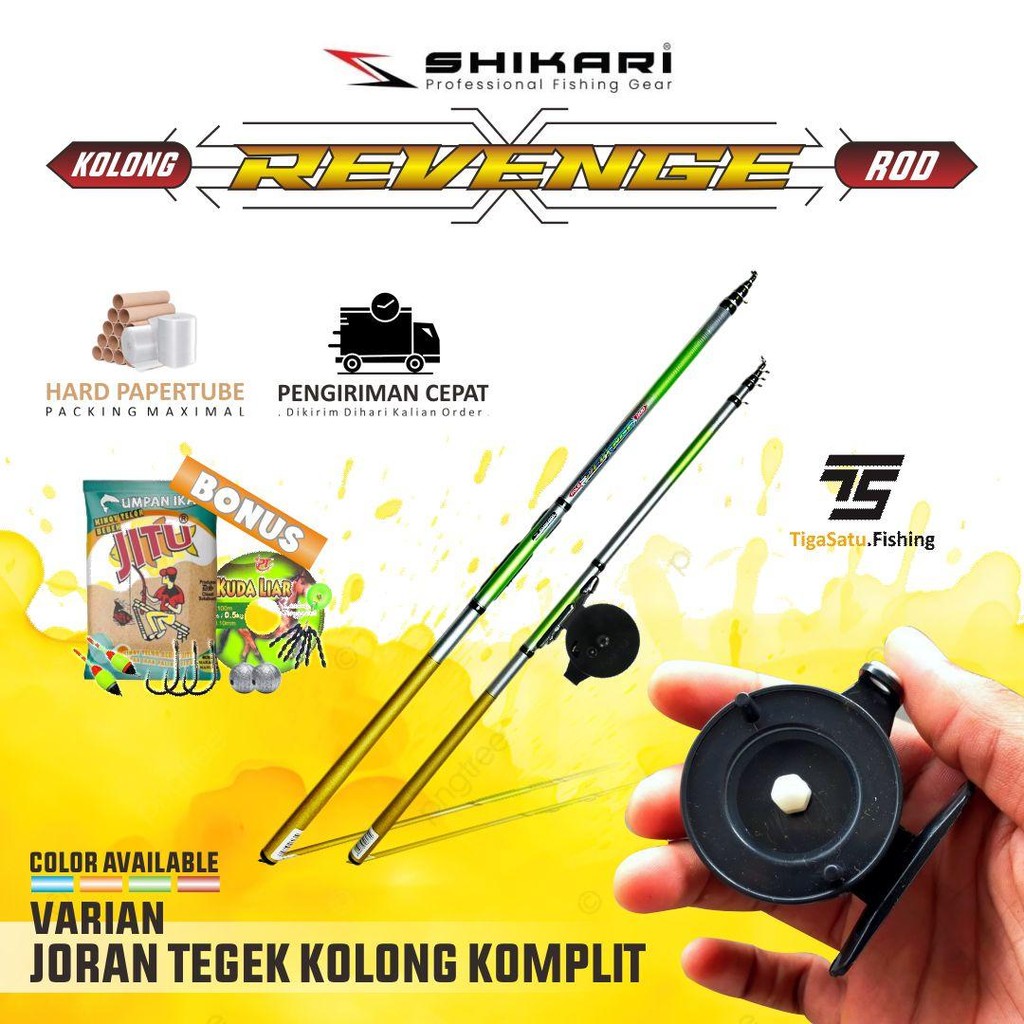 Set Kolong dan Set Komplit Pancing Joran Tegek Fiber Solid Shikari Revenge - 180-450