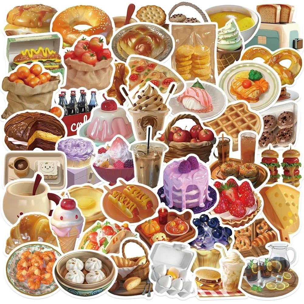 

10/25/50pcs Graffiti Food Stickers Cake Decals for DIY Waterproof Fridge Scrapbook Stationery Travel Luggage Water Bottle Phone