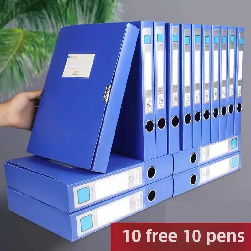 

A4 Thickened Plastic Document Box 3.5 File Box Resource Storage 5.5cm Foldable Contract Storage File Folder