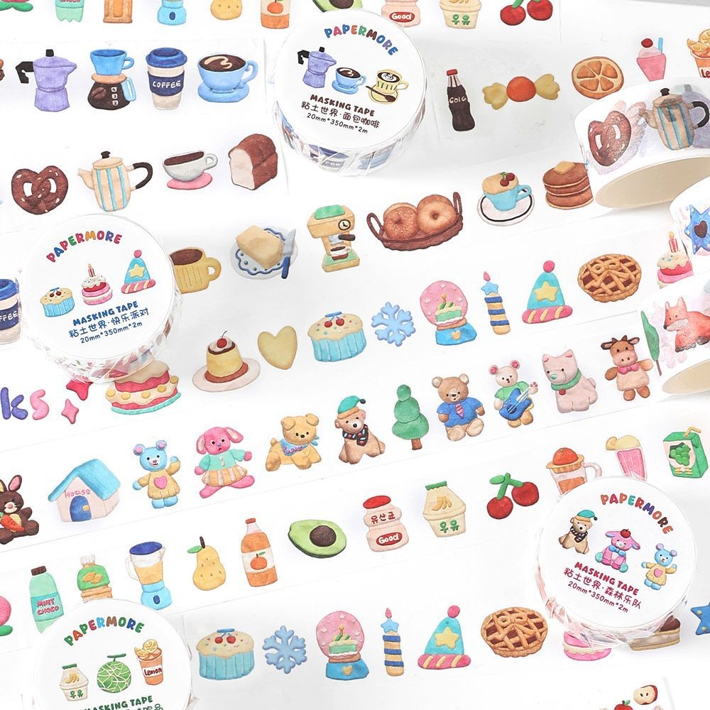 

[HARU] Clay World Series Masking Tape Washi Tape Journal Scrapbooking Journaling Kit