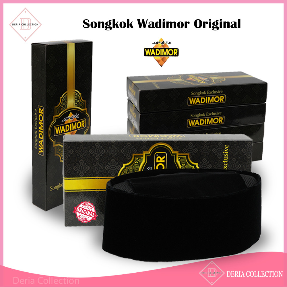 Peci Songkok WADIMOR AC Non AC Tinggi 7 8 9 10 Original Peci Solat Hitam Pria Dewasa Kopiah Sholat A