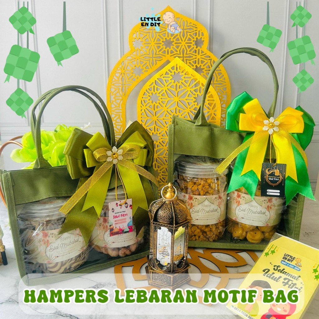 

Littleendit HL07 Hampers Lebaran Idul Fitri / Parcel Lebaran / Parcel Ramadhan / Kue Lebaran /Hampers Lebaran Motif Tas(Snacks/Kue 2 Toples)