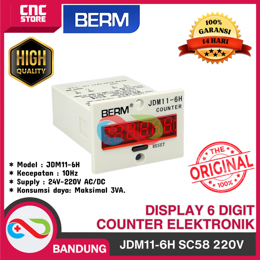 JDM11-6H JDM11 6H 220V DISPLAY 6 DIGIT COUNTER ELEKTRONIK SC58