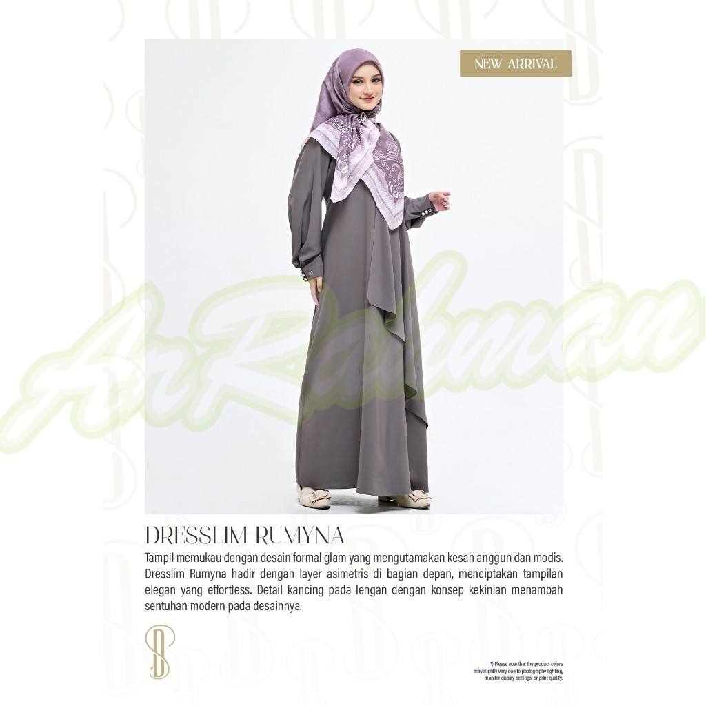 DISKON RABBANI - NEW ARRIVAL Dresslim Rumyna Rabbani | gamis polos | gamis rabbani Ar-Rahman.Shop