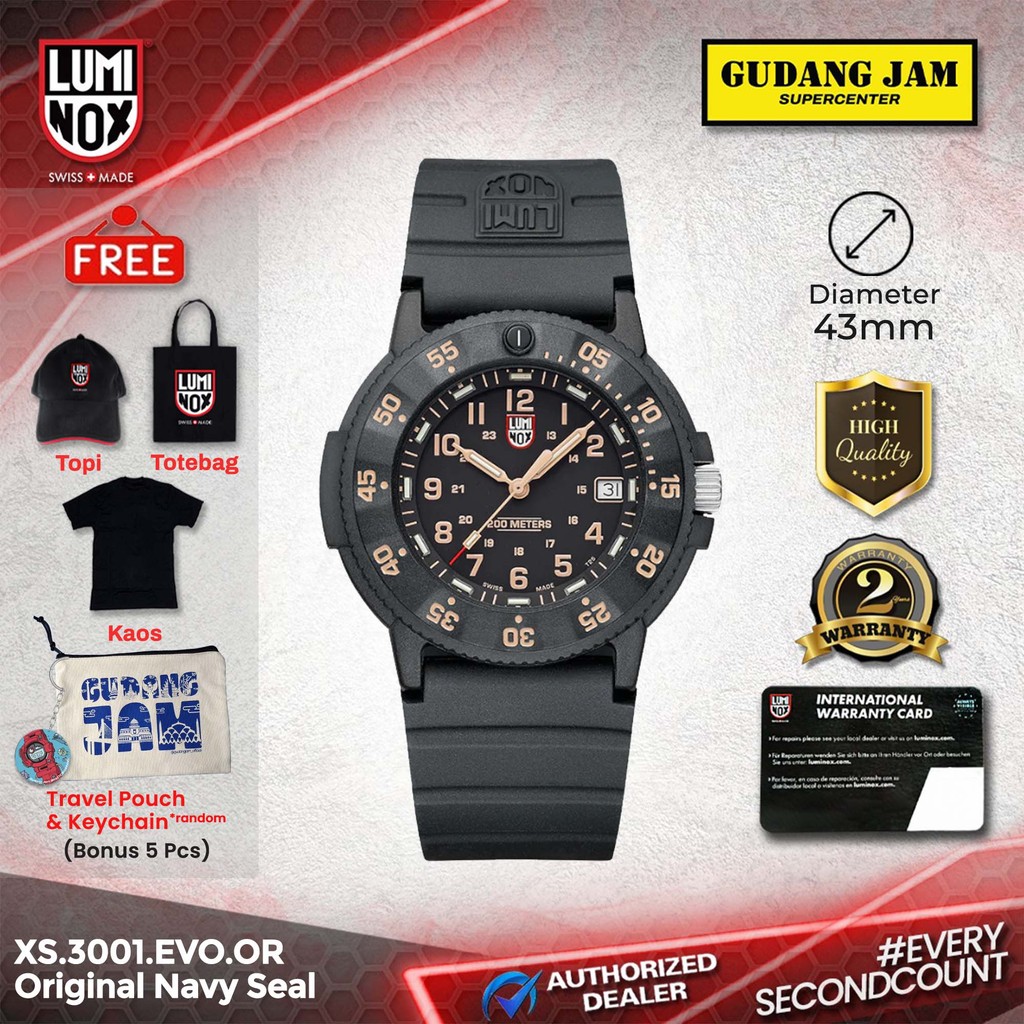 Jam Tangan Pria Luminox XS.3001.EVO.OR Original Navy Seal Dive Watch