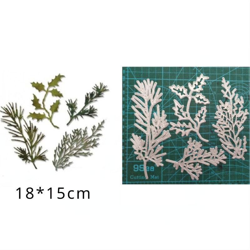 

Metal Plants Cutting Dies for Scrapbooking Branch Pine Tree Leaf Stems Stencils Card Making Big Shot Embossed