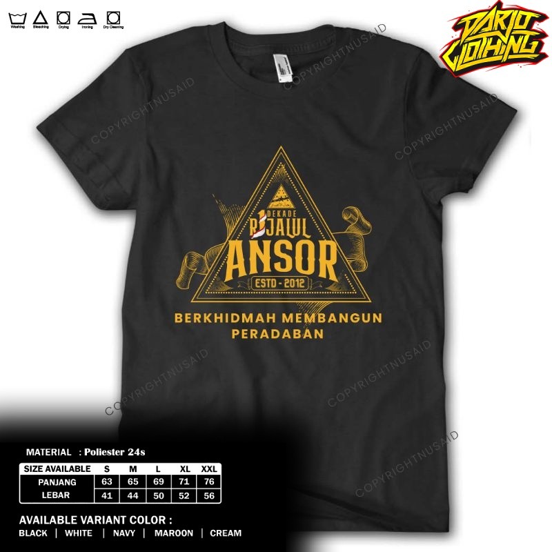 KAOS HARLAH RIJALUL ANSOR | KAOS ANSOR | KAOS RIJALUL ANSOR
