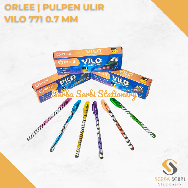 

GROSIR (1 PAK ISI 12 BIJI) ORLEE - BALLPOINT / PULPEN / BOLPEN / BOLPOIN / PEN ULIR / SPIRAL / LILIN VILO 711 0.7 MM