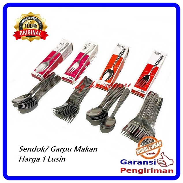 12 pcs Sendok Regent 303/ Sendok Makan Stainless Stell Tebal Sendok Makan Stainless OB** Garansi Asl