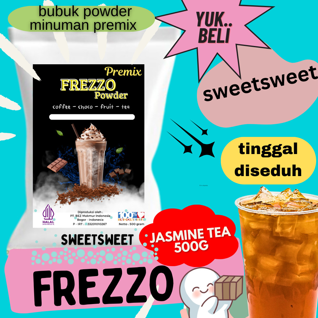 Sweetsweet Frezzo Boba Powder Jasmine Tea | Bubuk Minuman Teh Jasmine 500 g {Bisa COD dan Grosir}